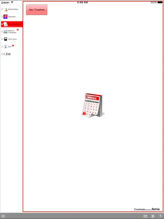 ภาพหน้าจอของ Xenia Timesheets iPad 