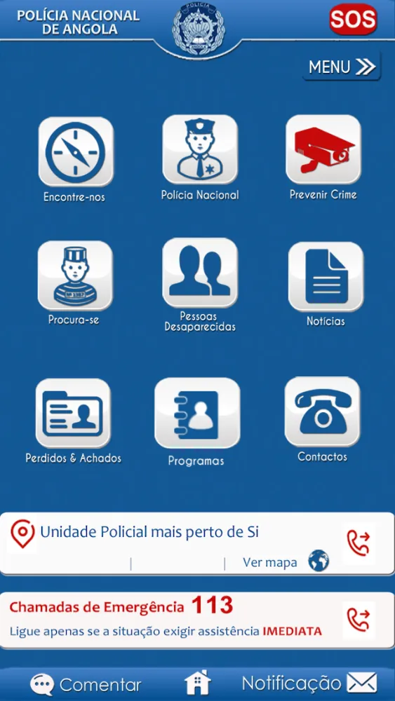 Zrzuty ekranu POLICIA NACIONAL DE ANGOLA