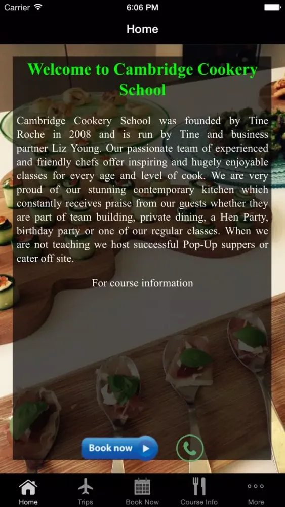 Capturas de tela do Cambridge Cookery School