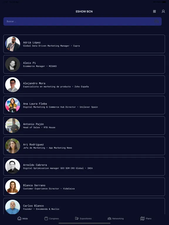 Capturas de tela do E-SHOW BCN iPad 