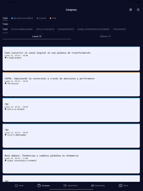 Capturas de tela do E-SHOW BCN iPad 