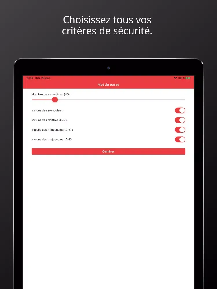 Tangkapan skrin Mot de passe PRO iPad 