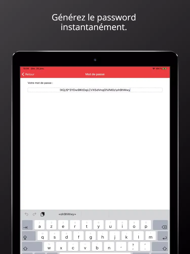 Tangkapan skrin Mot de passe PRO iPad 