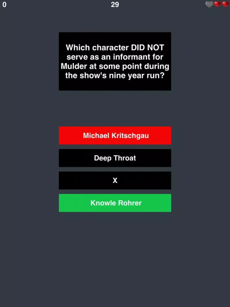 Trivia for The X-Files - Horror Drama SF TV Series iPad 应用截图