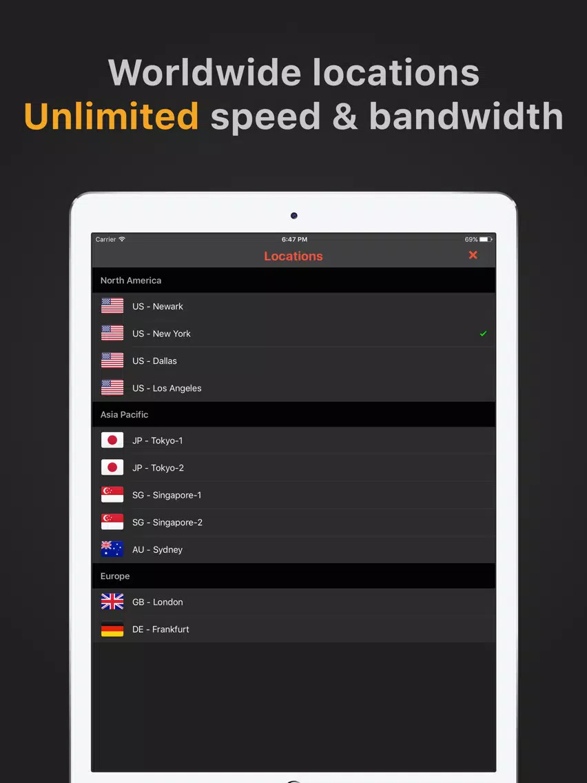 VPNGo - Best Fastest VPN Proxy iPad 應用截圖