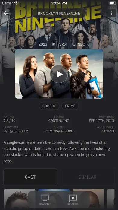 Capturas de tela do Series Watchlist