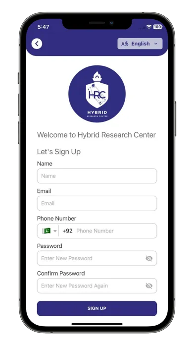 Ảnh chụp màn hình của Hybrid Research Center
