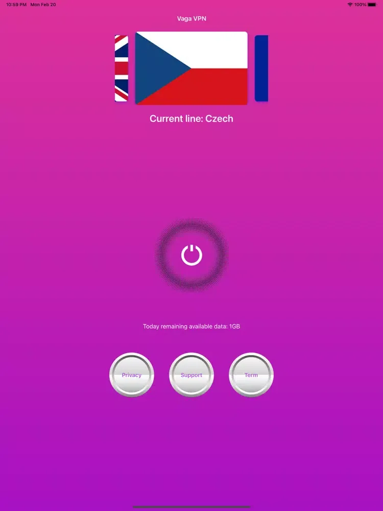Скриншоты Vaga VPN iPad 