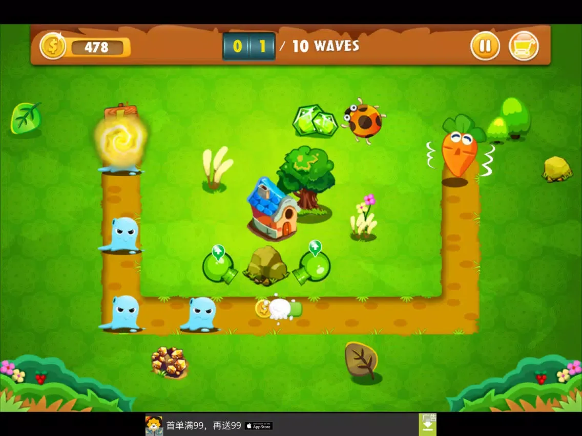 protect your carrot plus - tower defence games iPad  Screenshots