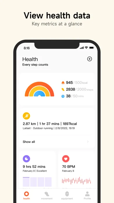 Capturas de pantalla de Mi Fitness (Xiaomi Wear Lite)