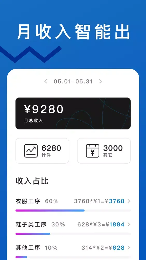 Ảnh chụp màn hình của 计件 - 轻松计件 , 计件工资记账