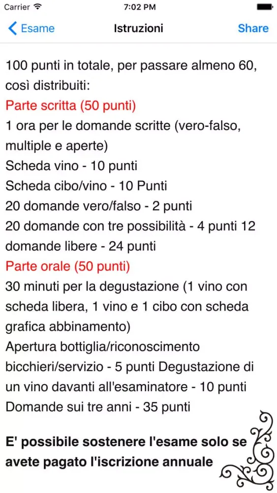 Capturas de pantalla de Esame Facile Sommelier anche su Watch