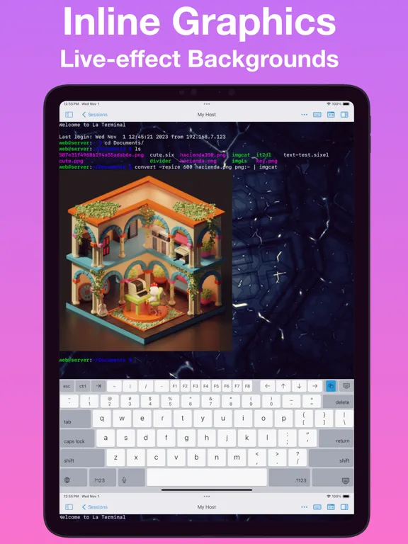 La Terminal - SSH Client iPad  スクリーンショット