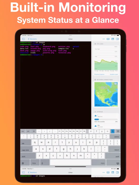 La Terminal - SSH Client iPad  スクリーンショット