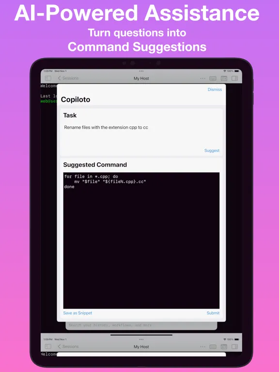 La Terminal - SSH Client iPad  スクリーンショット