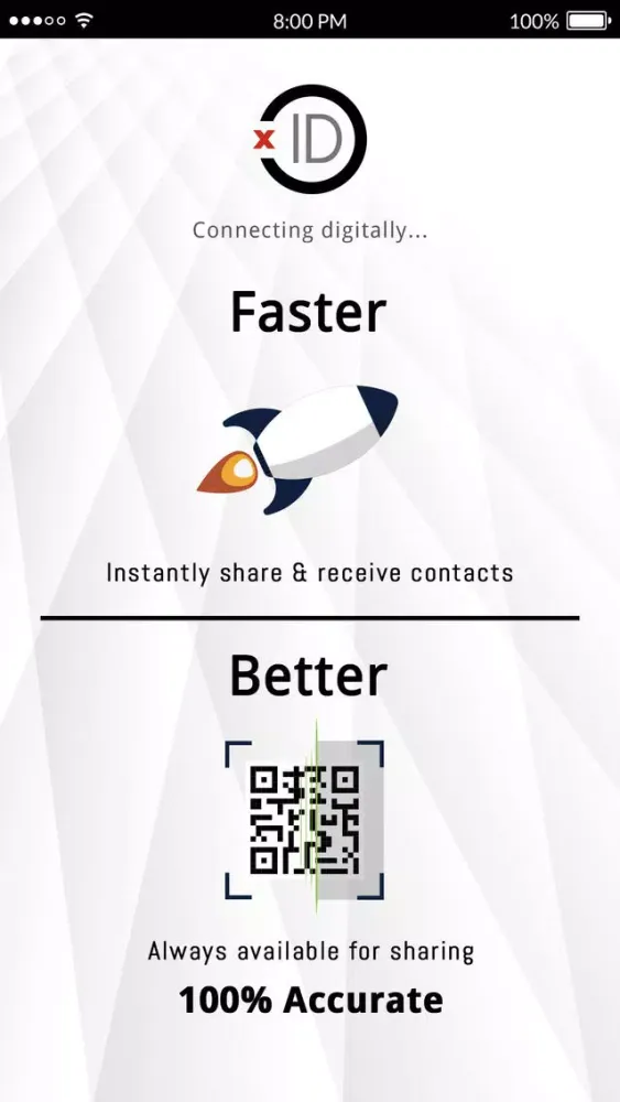 Capturas de tela do xID Digital Business Card