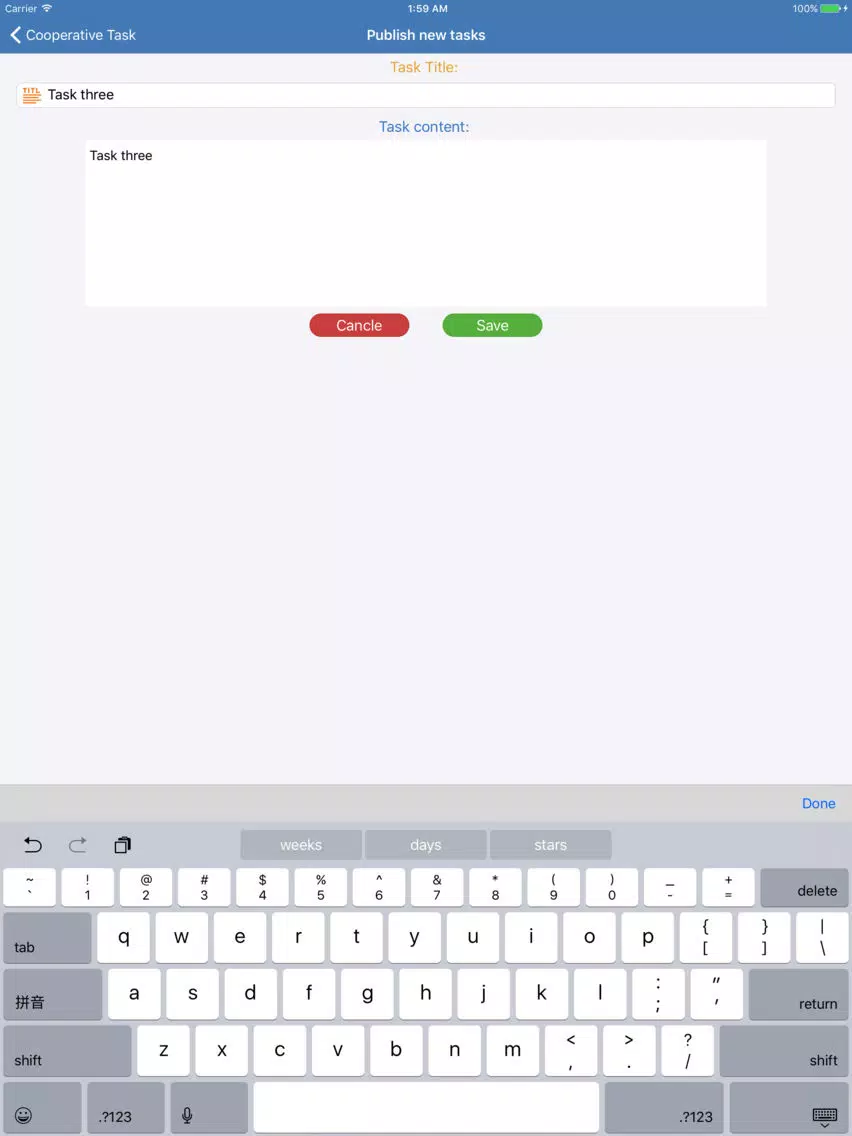 MultiTask - Cooperative Task iPad  Screenshots