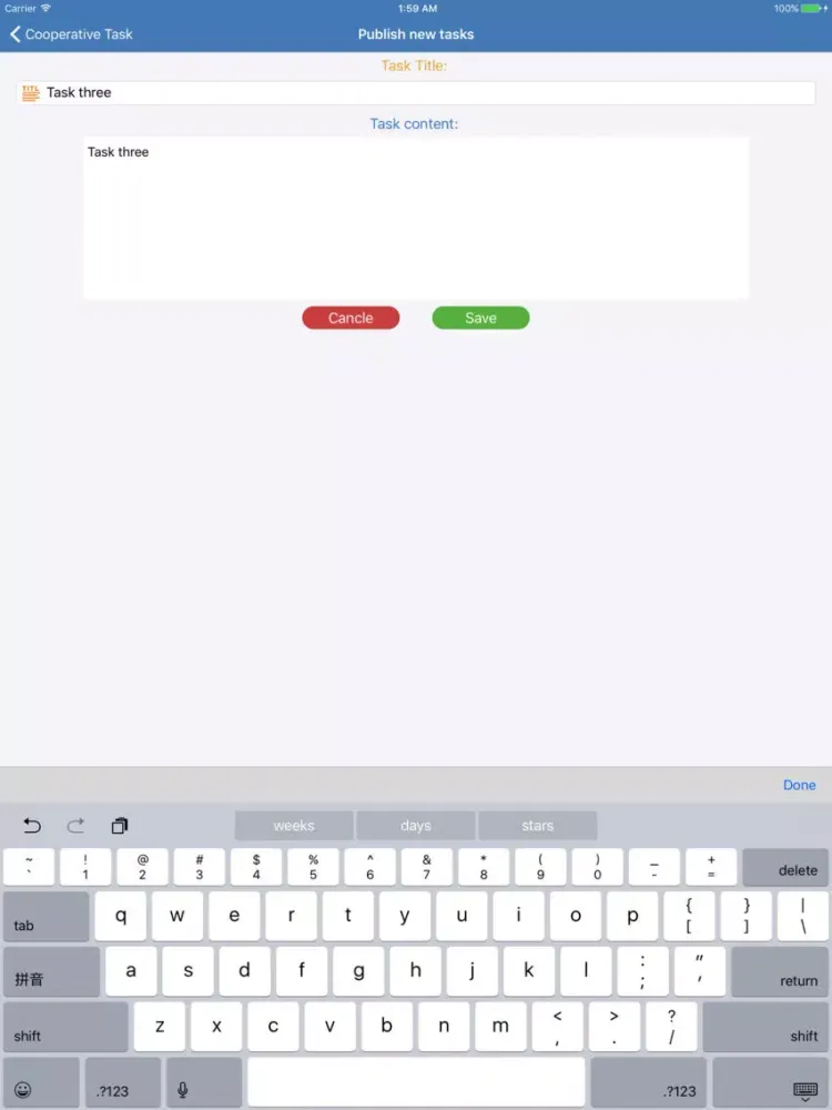 MultiTask - Cooperative Task iPad 應用截圖