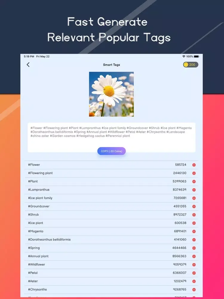 Magic Likes on Tags & Captions iPad  Screenshots