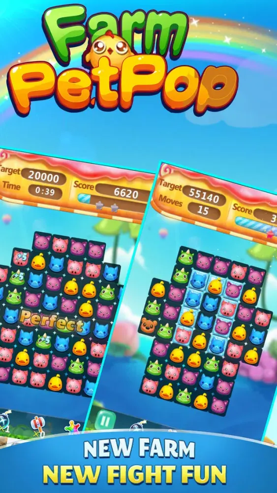 Capturas de tela do Farm Pet Pop-Match crush game
