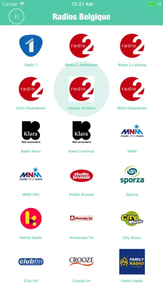 Tangkapan layar Radios Belgique(Belgium Radio FM)-Brussels Antwerp
