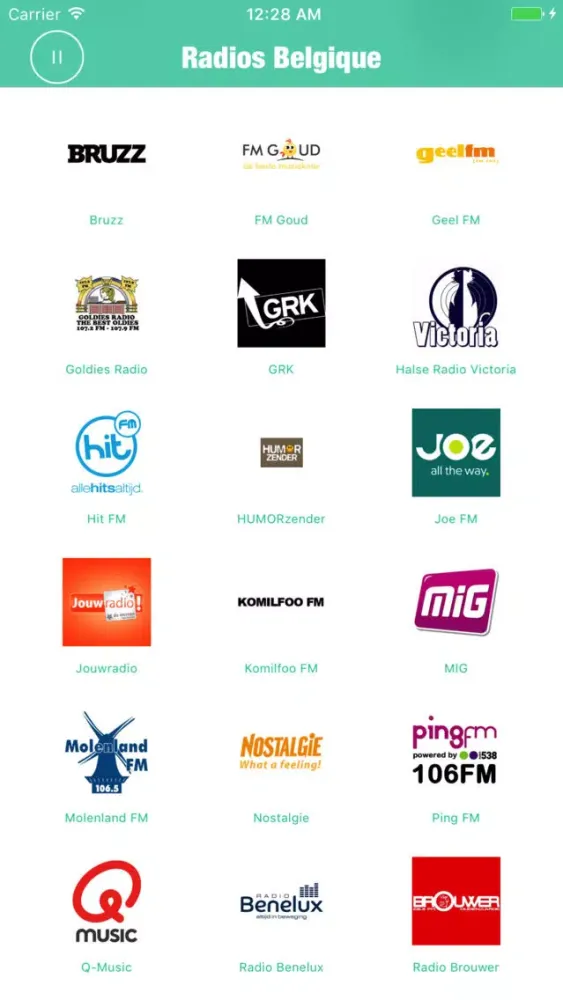 Tangkapan layar Radios Belgique(Belgium Radio FM)-Brussels Antwerp