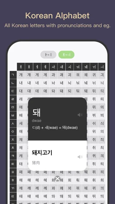 COMO Korean - Korean Alphabet سکرین شاٹس