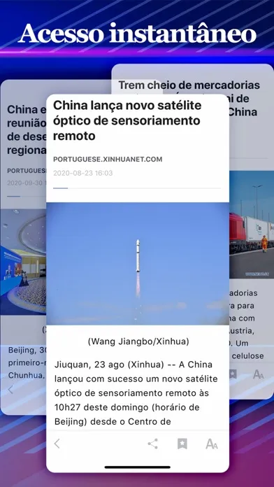 Zrzuty ekranu NOTÍCIAS DA CHINA