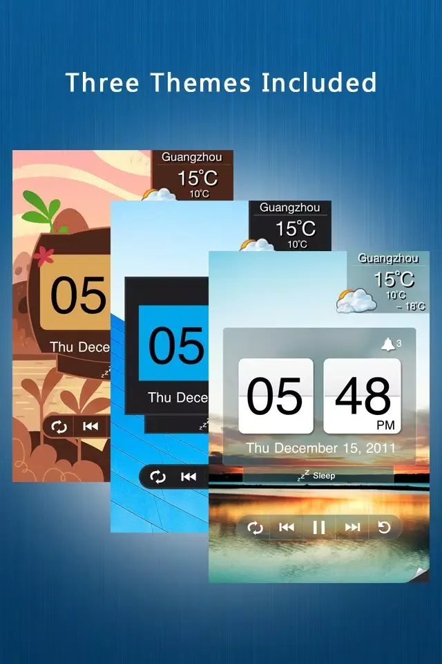 Capturas de tela do AirWave Sleep — Alarm Sleep Clock + Music player + 10 day Weather Forecast