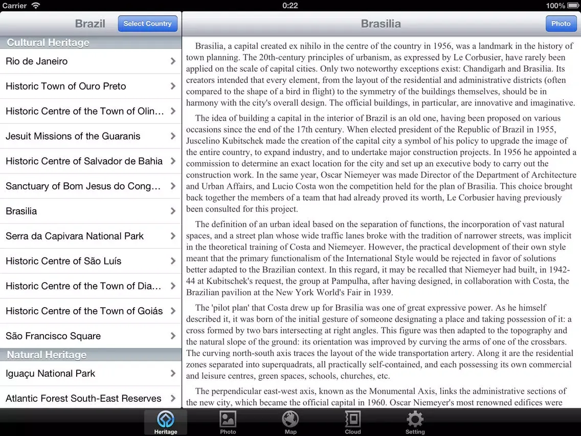 Скриншоты World Heritage in Brazil iPad 