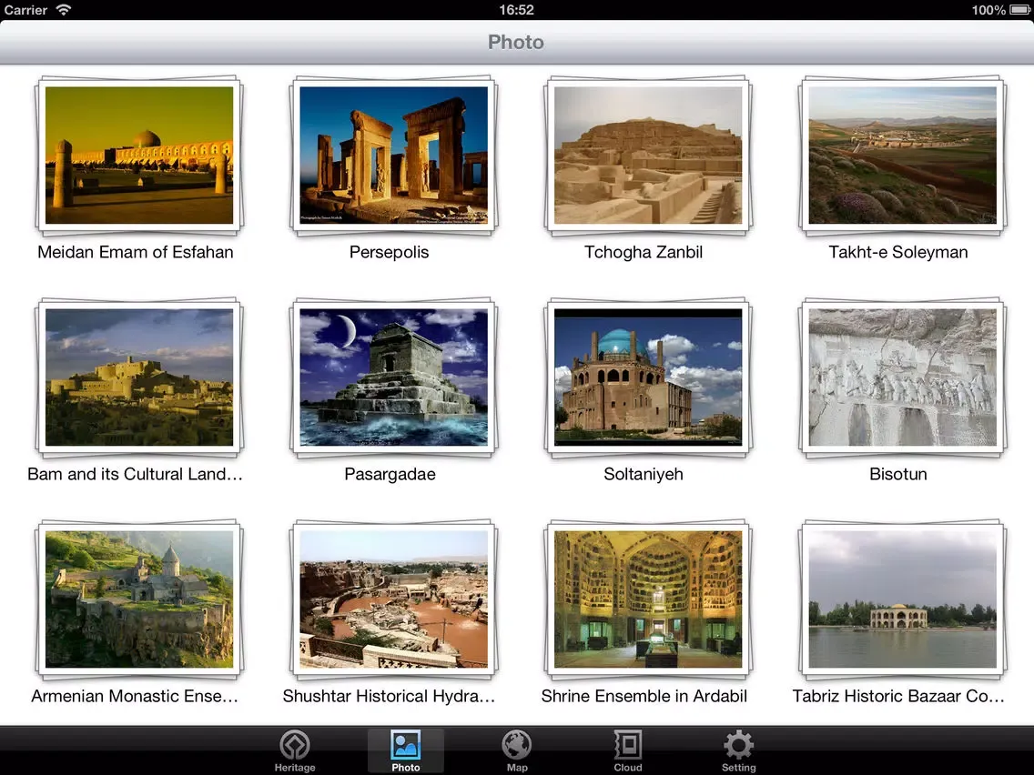 Capturas de tela do World Heritage in Iran iPad 