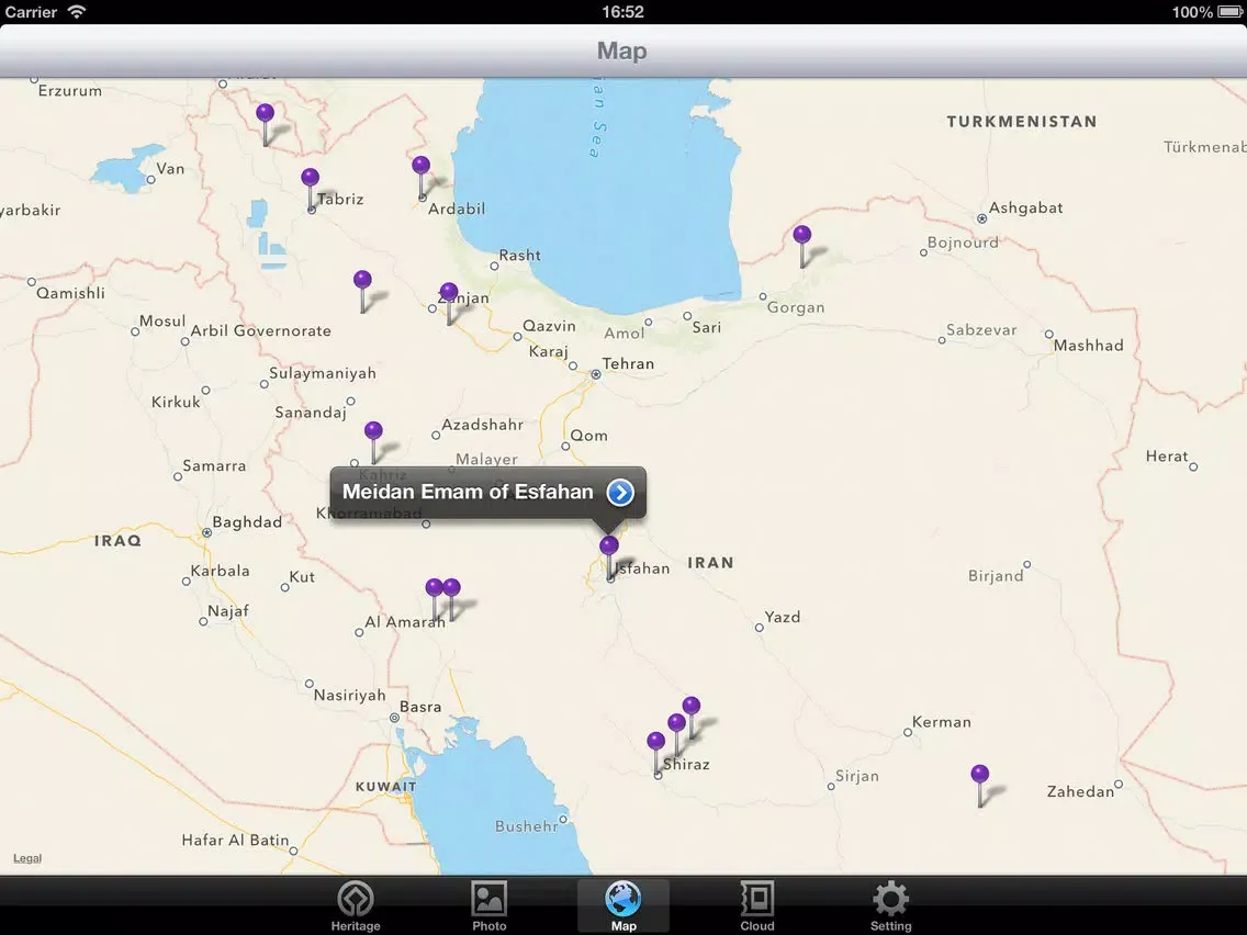 Capturas de tela do World Heritage in Iran iPad 