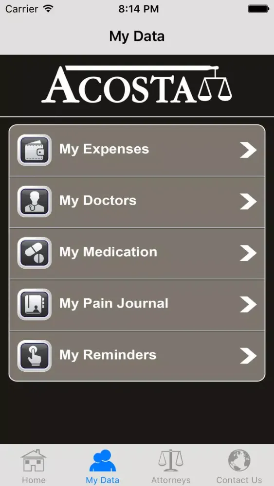 Julio C. Acosta Injury Help App Screenshots