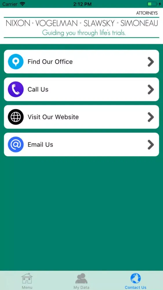 NVVS Law Injury Help App سکرین شاٹس
