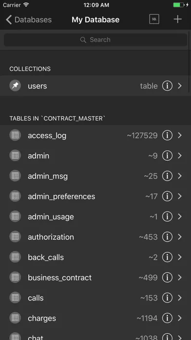 Screenshot di Iodine MySQL