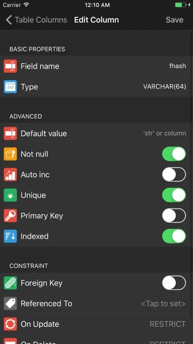 Iodine MySQL Lite Ekran Görüntüleri