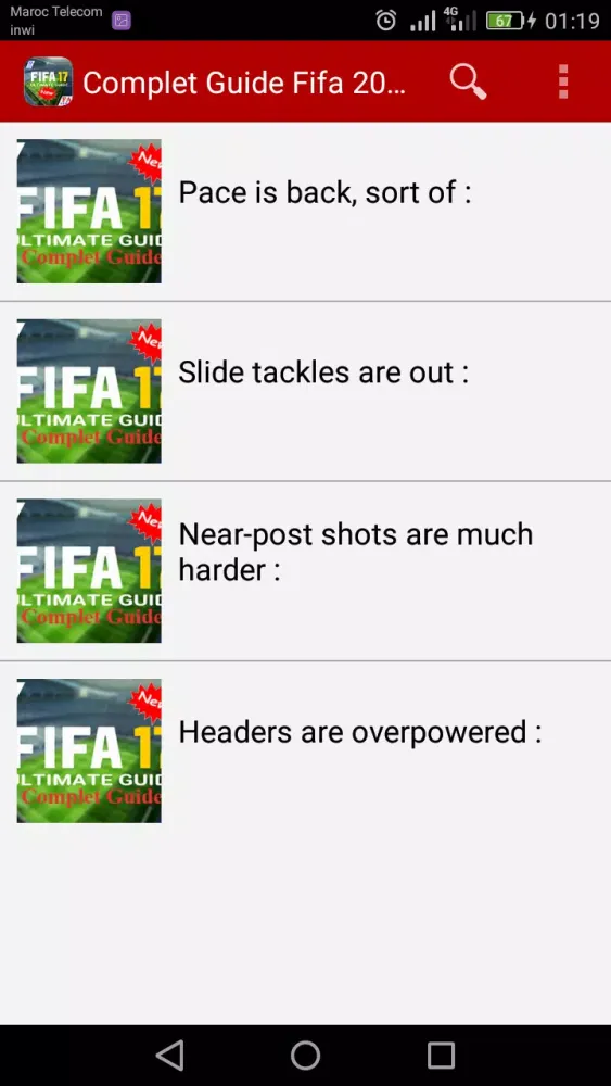 Ảnh chụp màn hình của Guide FIFA 17