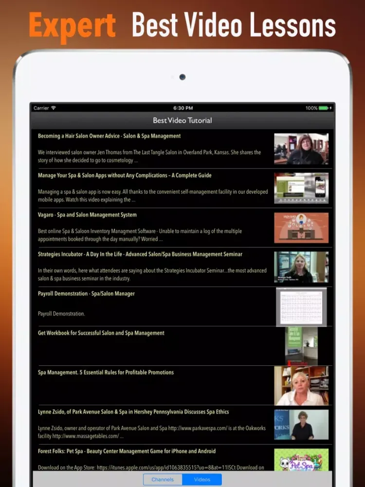 Ảnh chụp màn hình của Salon and Spa Management Guide:Successful iPad 