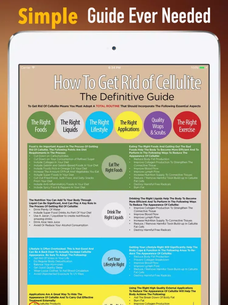 About Cellulite Guide:Healthy and Naturally iPad  Screenshots