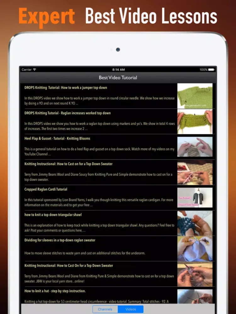 Top-Down Knitting:Templates and Design Guide iPad  Screenshots