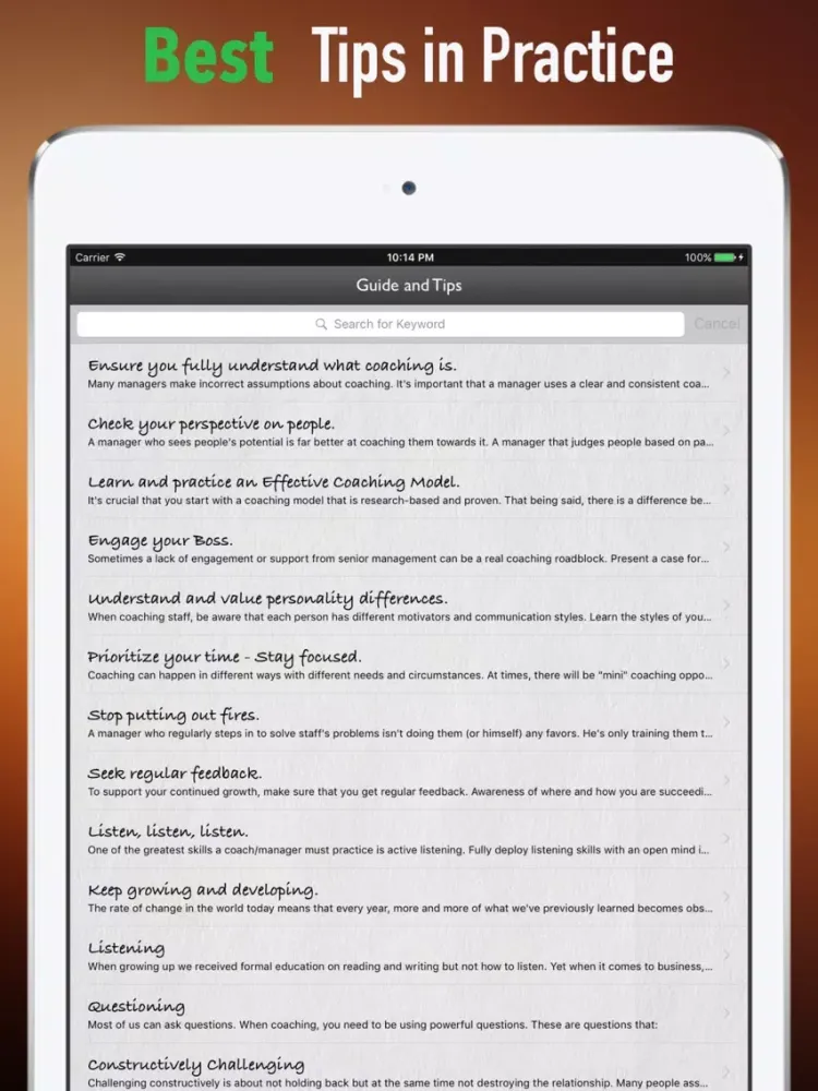 Screenshot di Coaching Skills:Guide and Tips iPad 