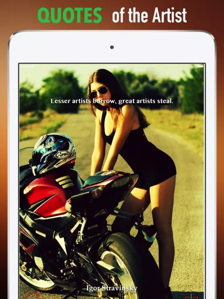 Motorcycle Girls Wallpapers HD: Quotes iPad 应用截图