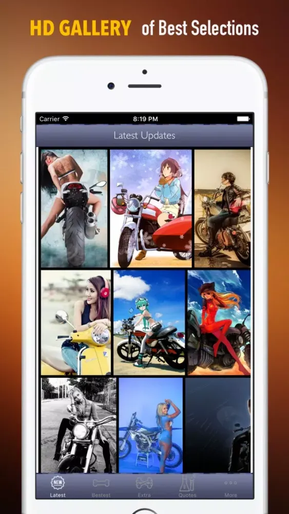 Motorcycle Girls Wallpapers HD: Quotes应用截图