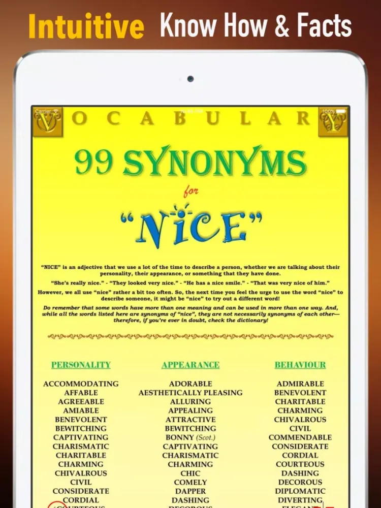 Ảnh chụp màn hình của English Synonyms Dictionary and Flashcards Guide iPad 