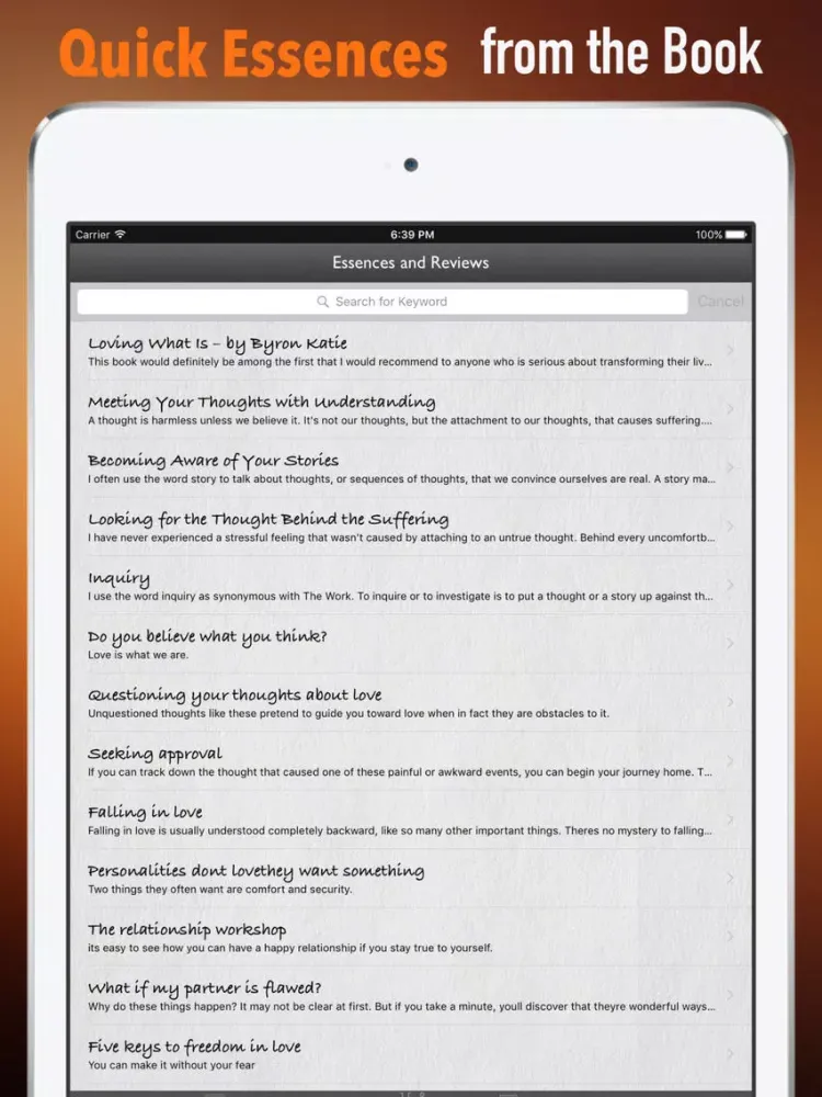 Quick Wisdom from Loving What Is. iPad  স্ক্রিনশট