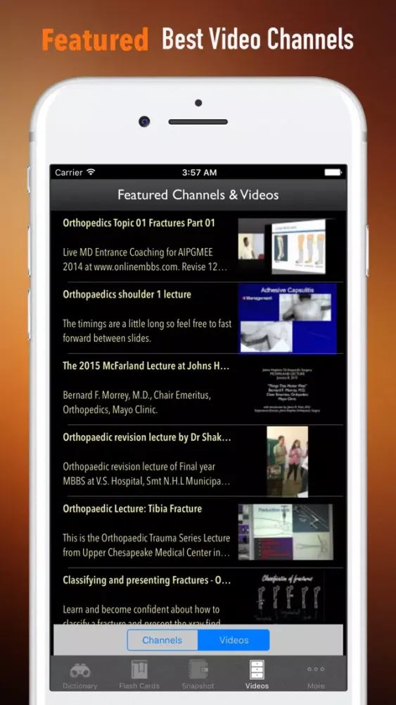 Orthopaedic-Glossary and Tutorial Screenshots