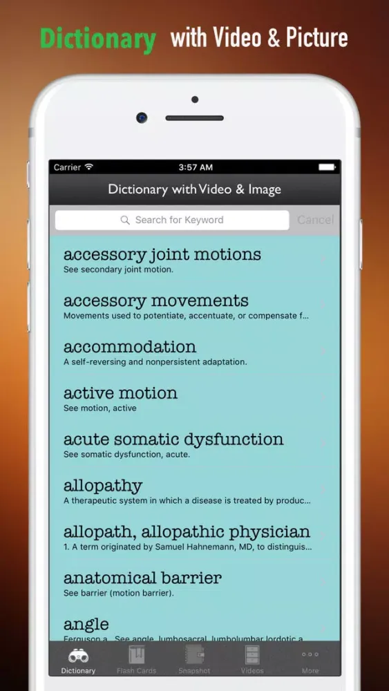 Orthopaedic-Glossary and Tutorial Screenshots