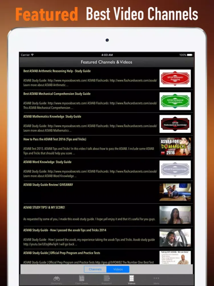 Capturas de pantalla de ASVAB Vocabulary-Courses and Flashcard iPad 