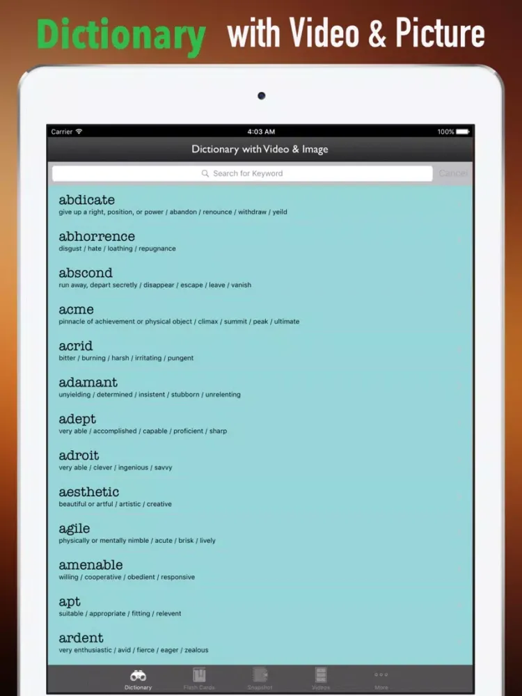 Capturas de pantalla de ASVAB Vocabulary-Courses and Flashcard iPad 