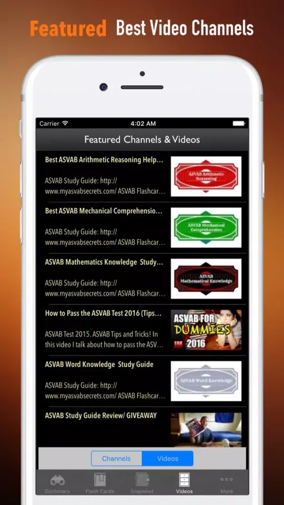 Capturas de pantalla de ASVAB Vocabulary-Courses and Flashcard